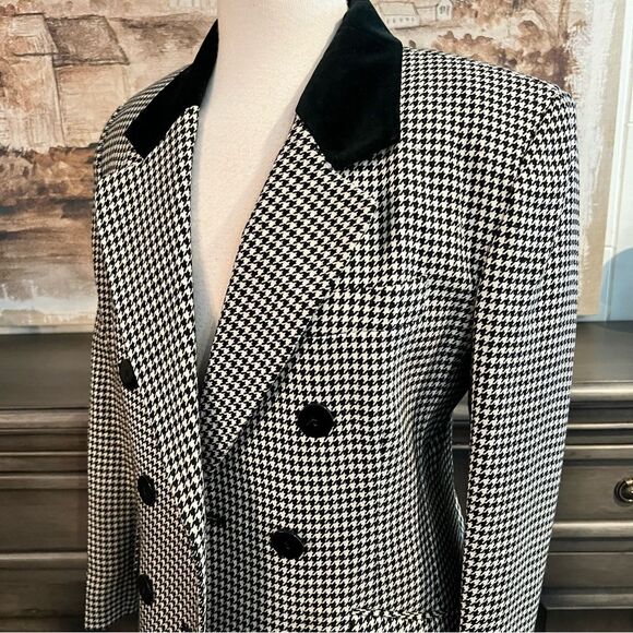 Vintage Jackets & Blazers - Vintage JH Collectibles Oversized Double breasted Houndstooth Blazer size 8